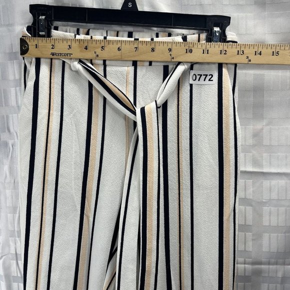 Shein Women Dress Pants Size S Color White Black Beige Stripe - Picture 3 of 15